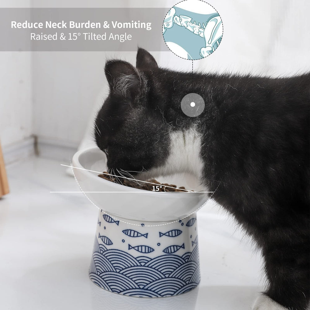 OMAYKEY microwave-safe dishwasher-safe cat bowls in stylish color prints