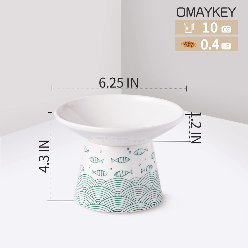OMAYKEY non-slip cat bowl design keeps feeding steady