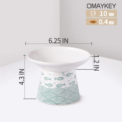 OMAYKEY non-slip cat bowl design keeps feeding steady