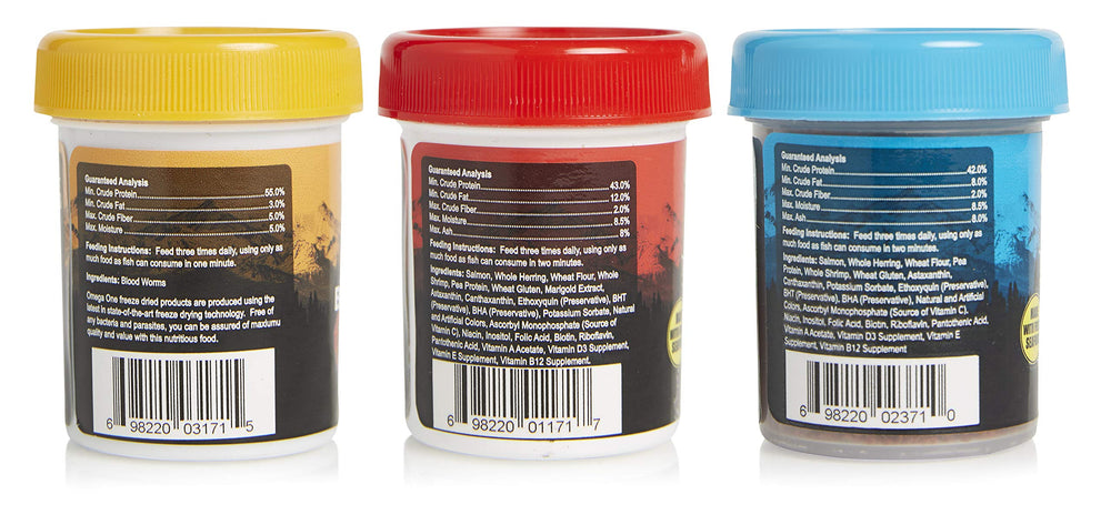Omega One Betta Combo salmon flakes close-up highlights appetizing texture and color.