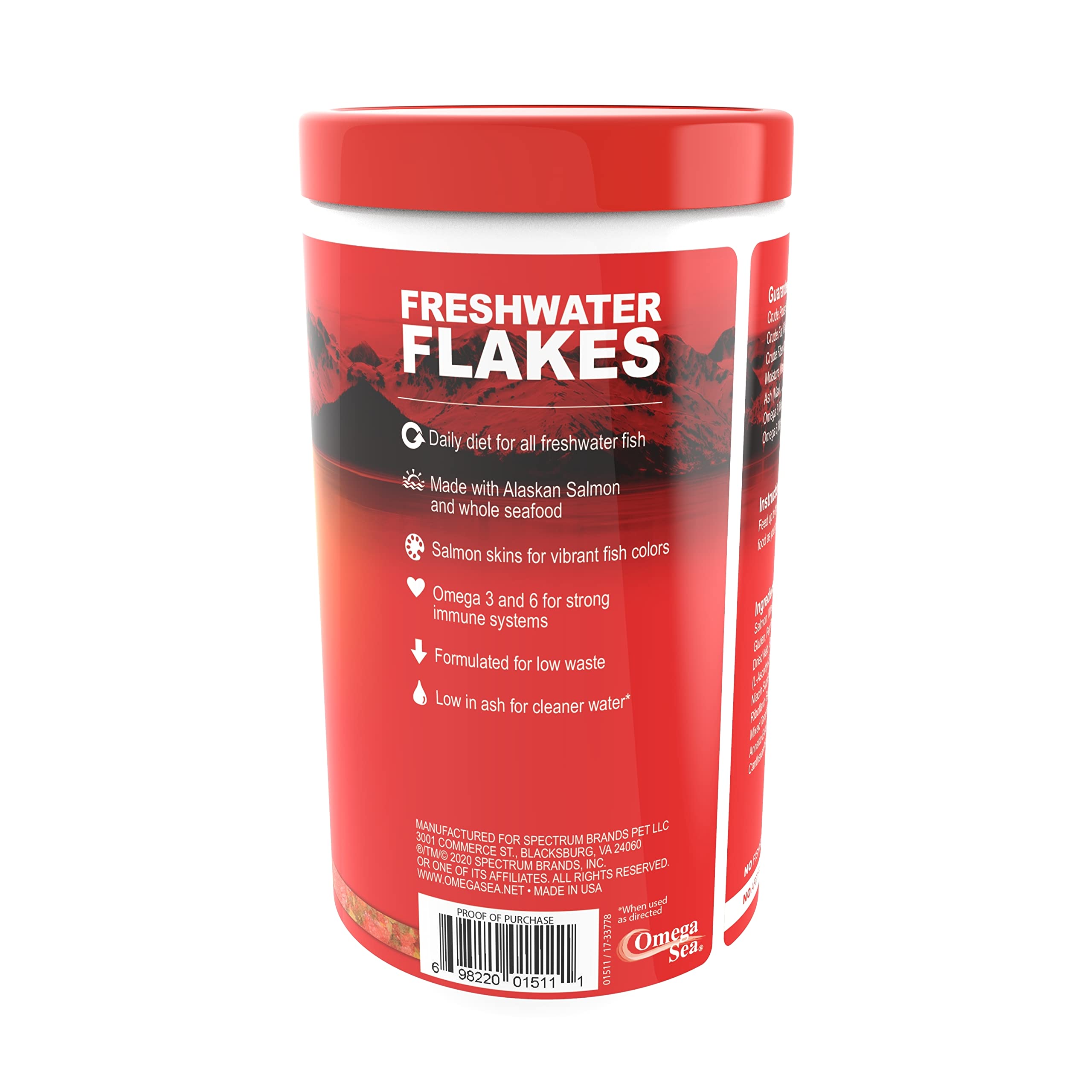 Omega One Freshwater Flakes in a tank shows healthy feeding in action