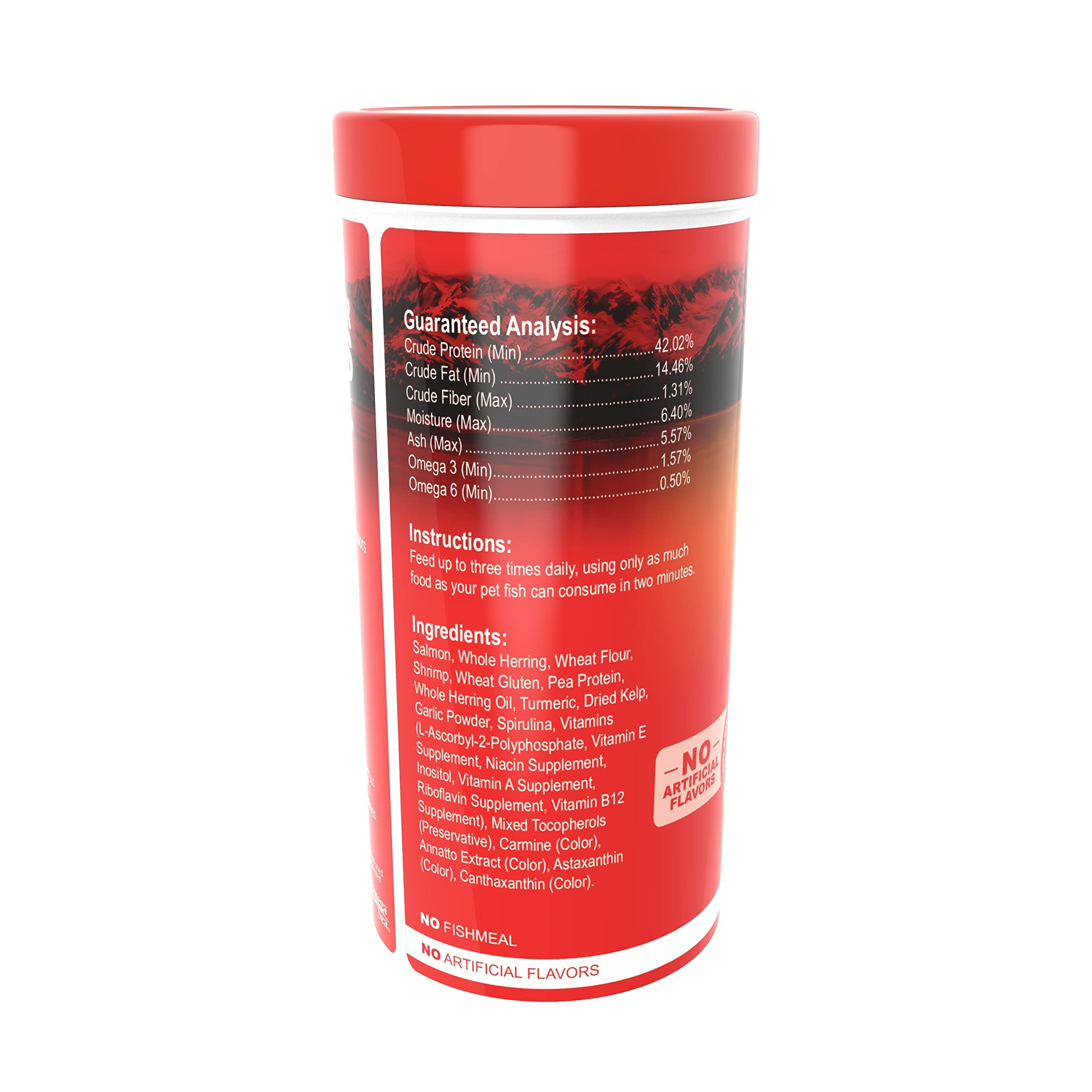 Omega One freshwater flakes packaging shows resealable container preserves freshness