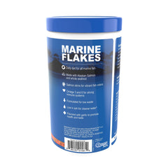 Omega One Garlic Marine Flakes sinking formula reduces waste