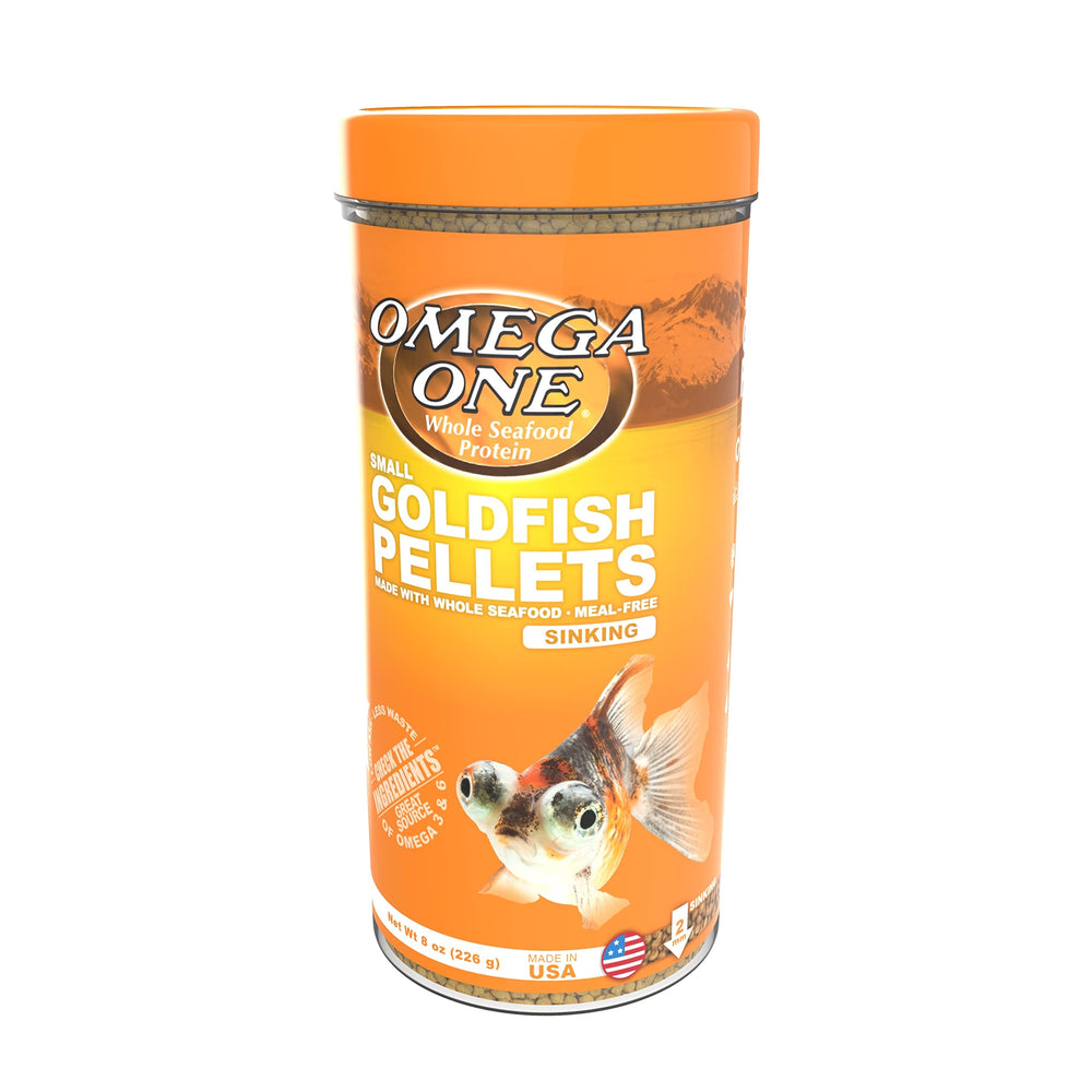 Omega One Goldfish Pellets digestive-friendly formulation for sensitive goldfish.