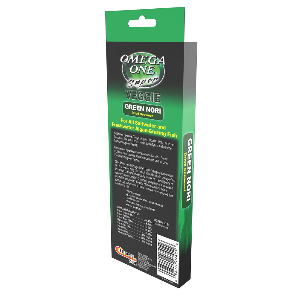 Omega One Seaweed green resealable bag preserves freshness and flavor