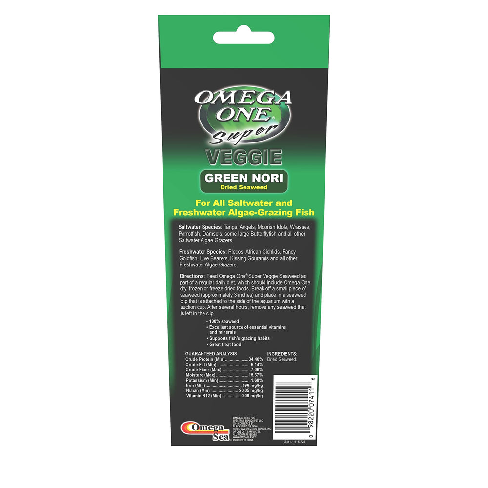 Omega One Seaweed green veggie treat for omnivores and algae grazers