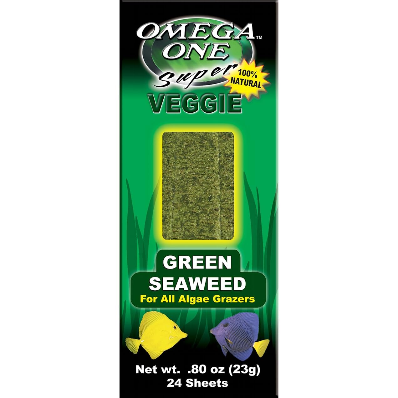 Omega One seaweed pack with resealable bag preserves freshness between feeds.