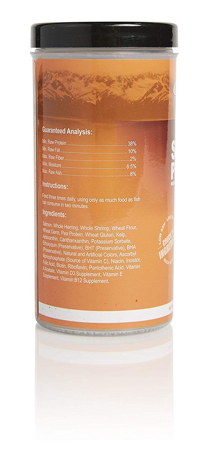 Omega One sinking shrimp pellets in tank demonstrating reduced waste and balanced feeding.