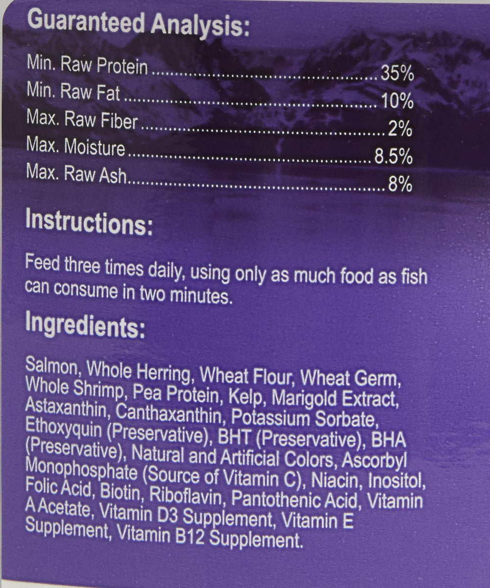 Omega One Super Color Floating Cichlid Pellets pellets in water illustrate easy feeding with minimized waste.