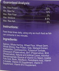 Omega One Super Color Floating Cichlid Pellets pellets in water illustrate easy feeding with minimized waste.
