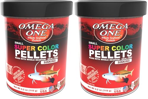 Omega One Super Color Pellets 2mm in jar for color enhancement and clearer water