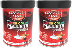 Omega One Super Color Pellets 2mm in jar for color enhancement and clearer water