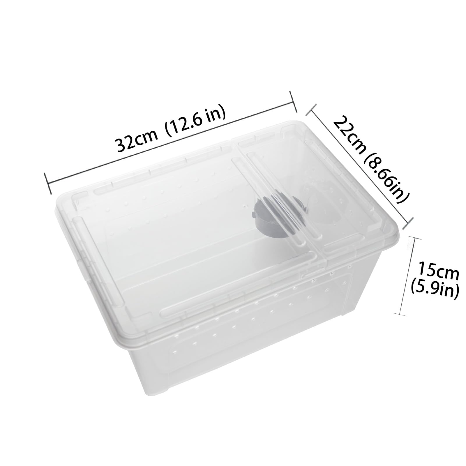 OMEM portable reptile terrarium L offers roomy space with vivid visibility for active reptiles.