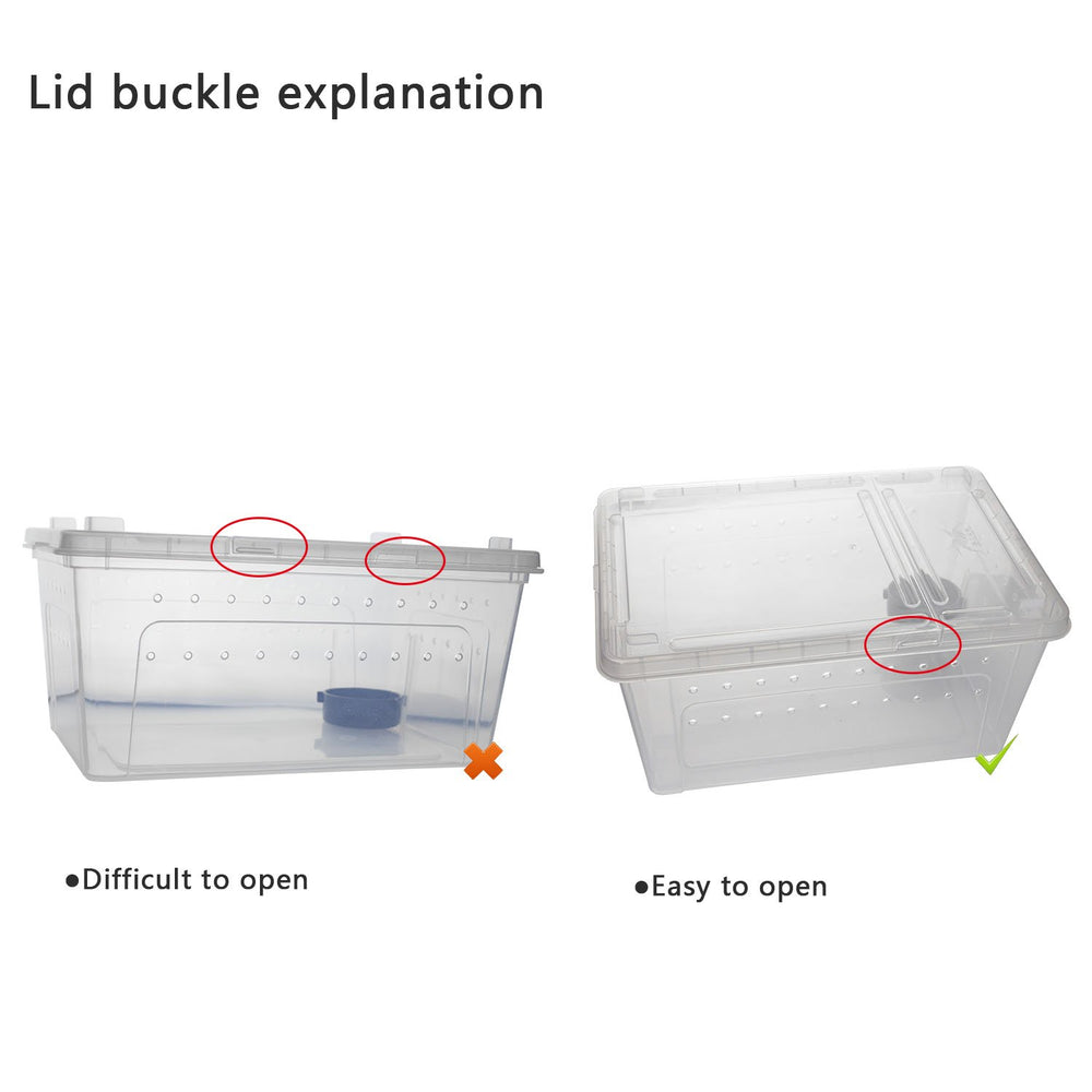 OMEM terrarium feeding door enables simple, clean feeding without disturbance.