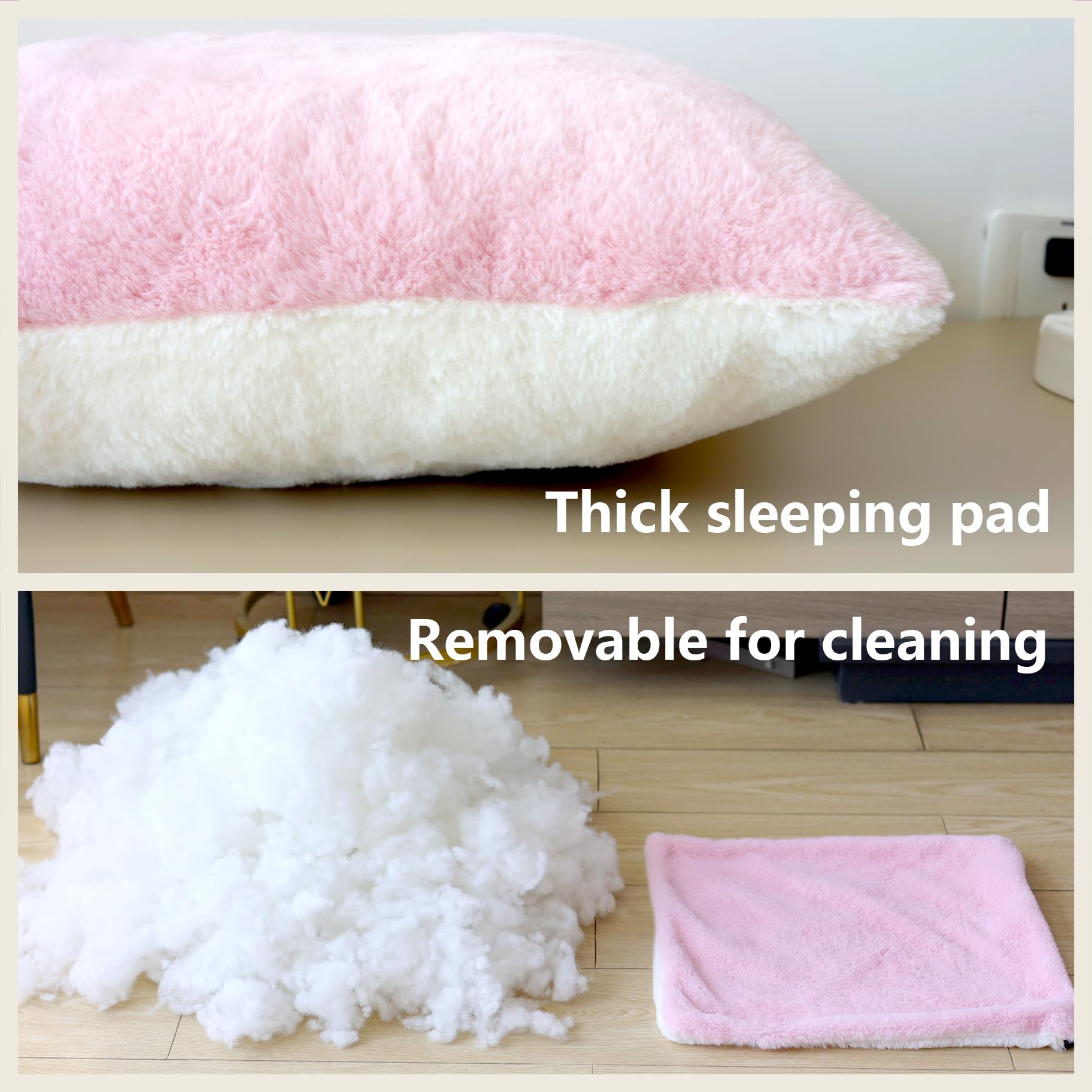 OMIVIER cat bed folded-flat storage demonstrates compact, space-saving design for apartments.