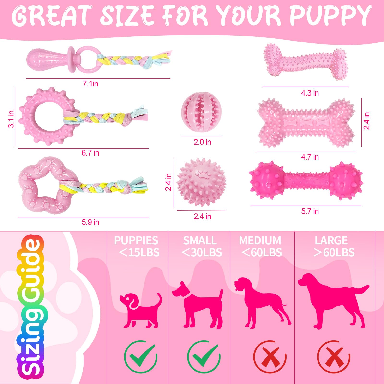 Omivine puppy teething toy rope-tug-pink encourages interactive tug-of-war and bonding.