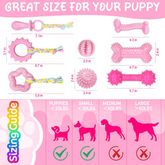 Omivine puppy teething toy rope-tug-pink encourages interactive tug-of-war and bonding.