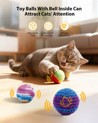 Omldggr catnip mice crochet highlights scent-driven exploration during interactive play sessions