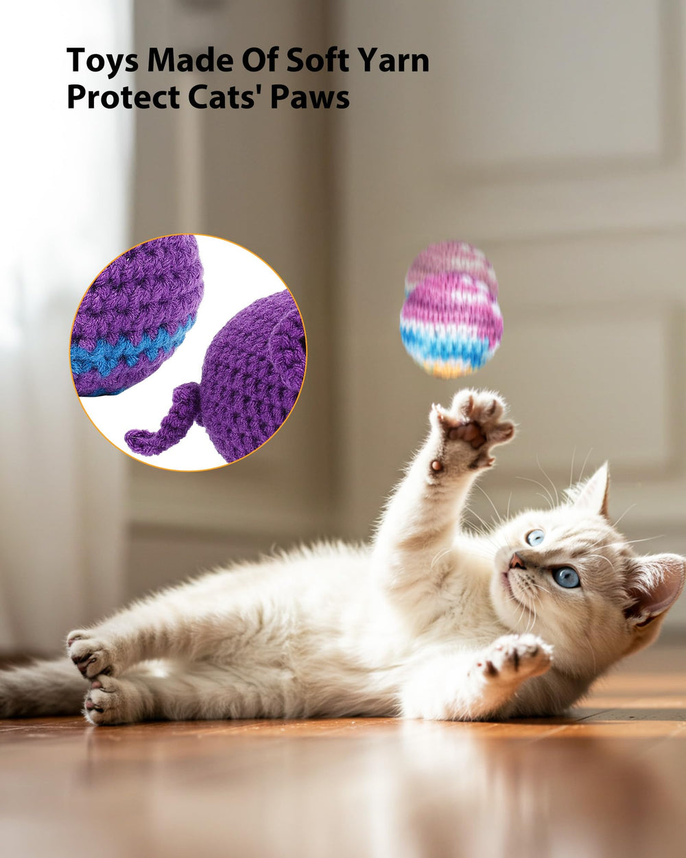 Omldggr handmade cat toys set highlights durable six-piece design for chasing and batting
