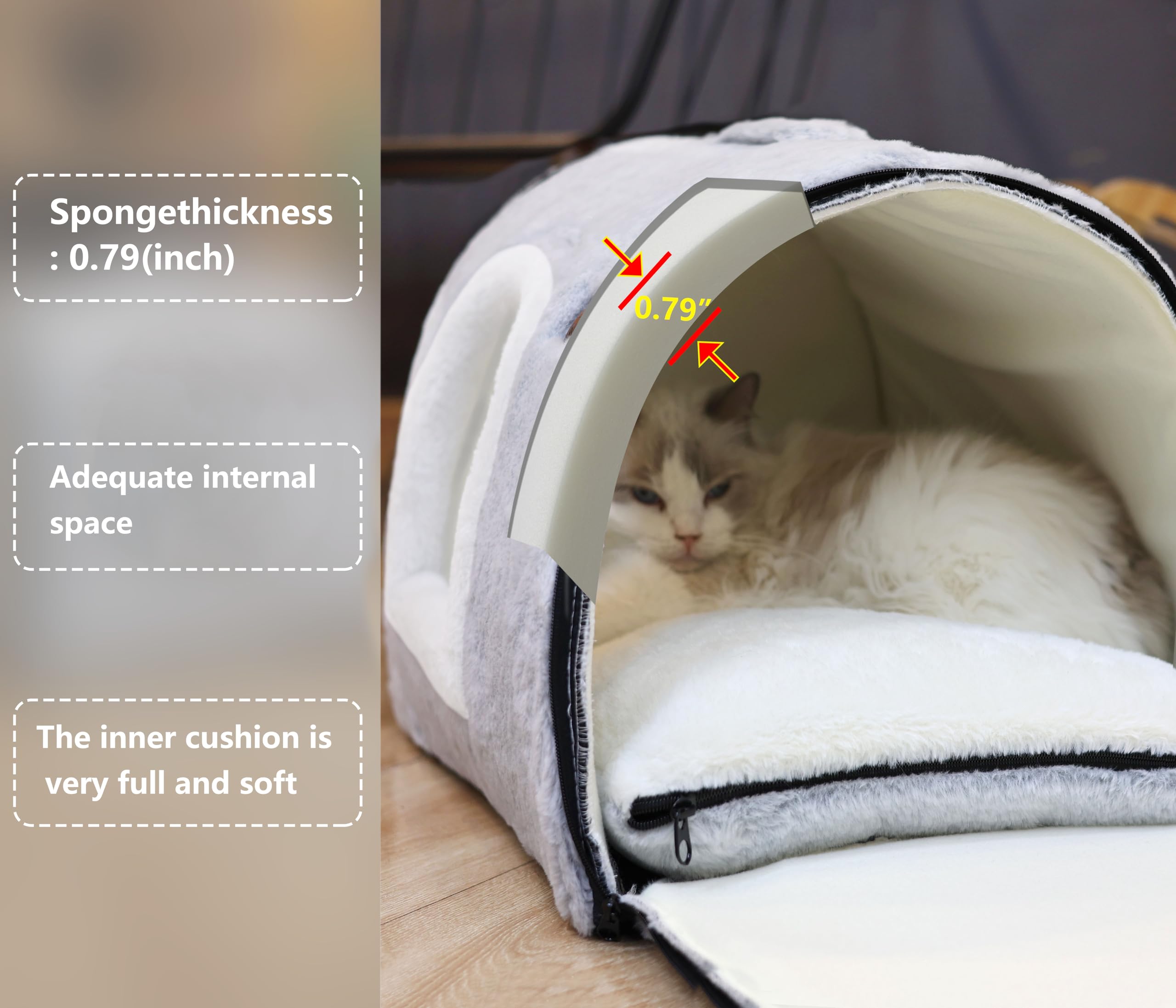 OMLIVLIES cat bed compact portable design for easy placement