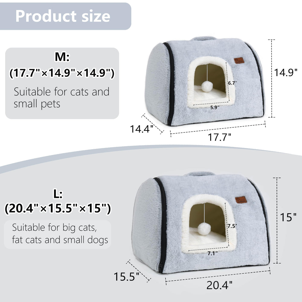 OMLIVLIES cat bed removable washable pillow for easy cleaning and comfort