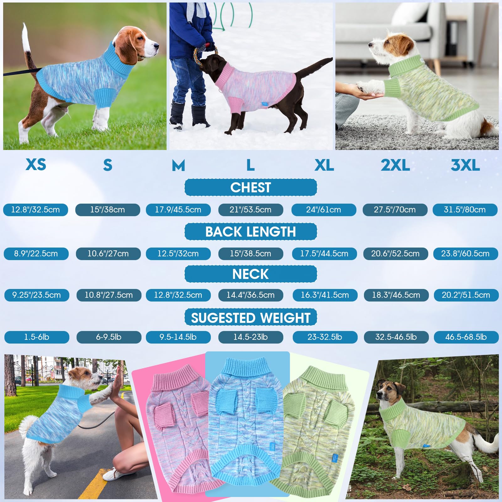 On The Roll blue size-chart reference image helps selecting the right fit.