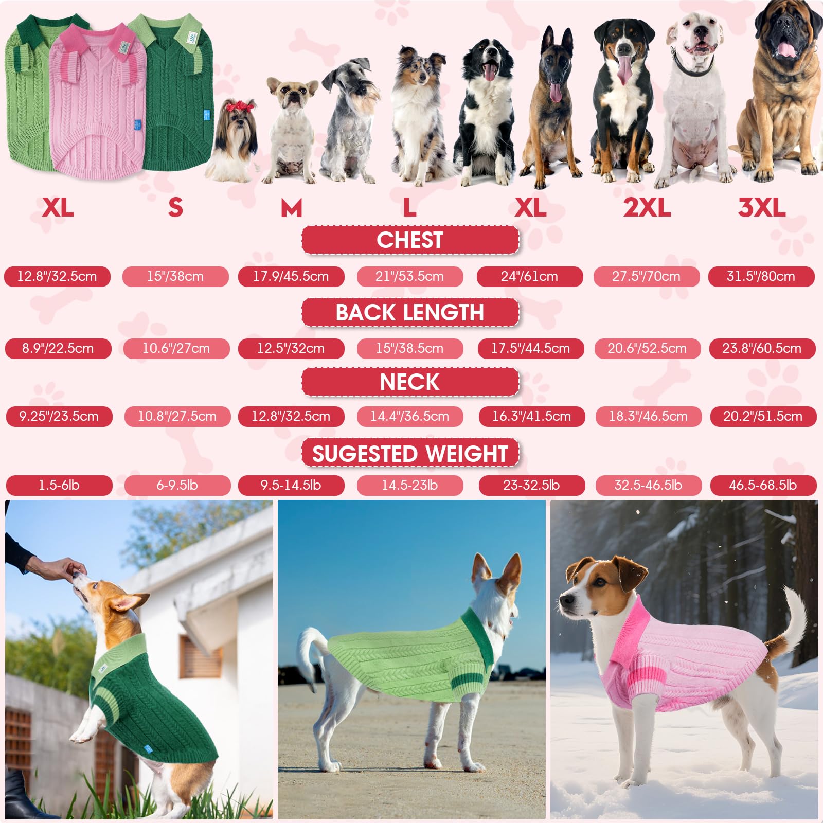 On The Roll dog sweater ribbed cuffs ensuring snug and flexible wear.
