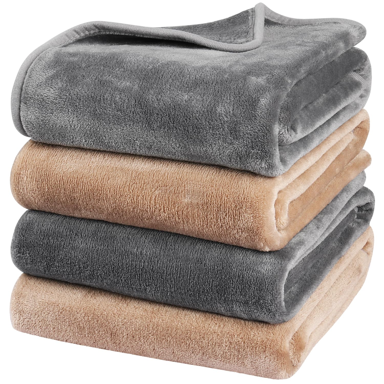 Onarway dog blanket four-pack folded for easy storage and travel.