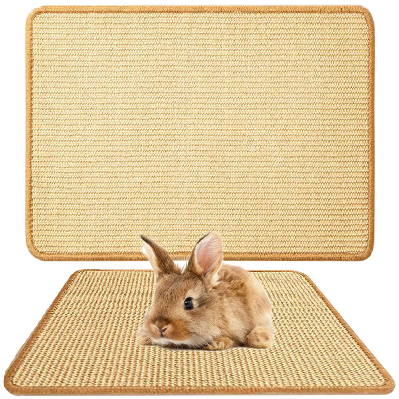 Oncpcare Rabbit Scratch Mat close-up of natural sisal fibers for safe scratching