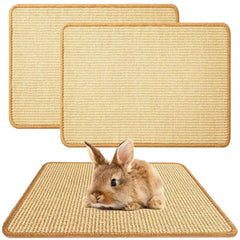 Oncpcare rabbit scratch mat natural sisal texture for safe scratching and chewing