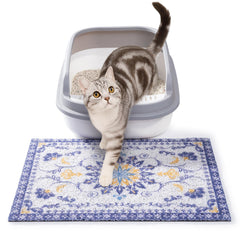 ondware cat litter mat top view shows 20x15 inch size that traps litter, keeping floors clean