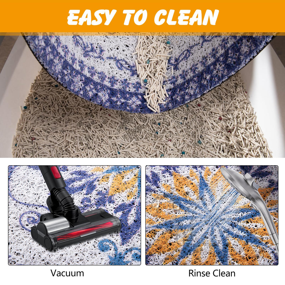 ondware cat litter mat decorative pattern complements home decor while guiding paws