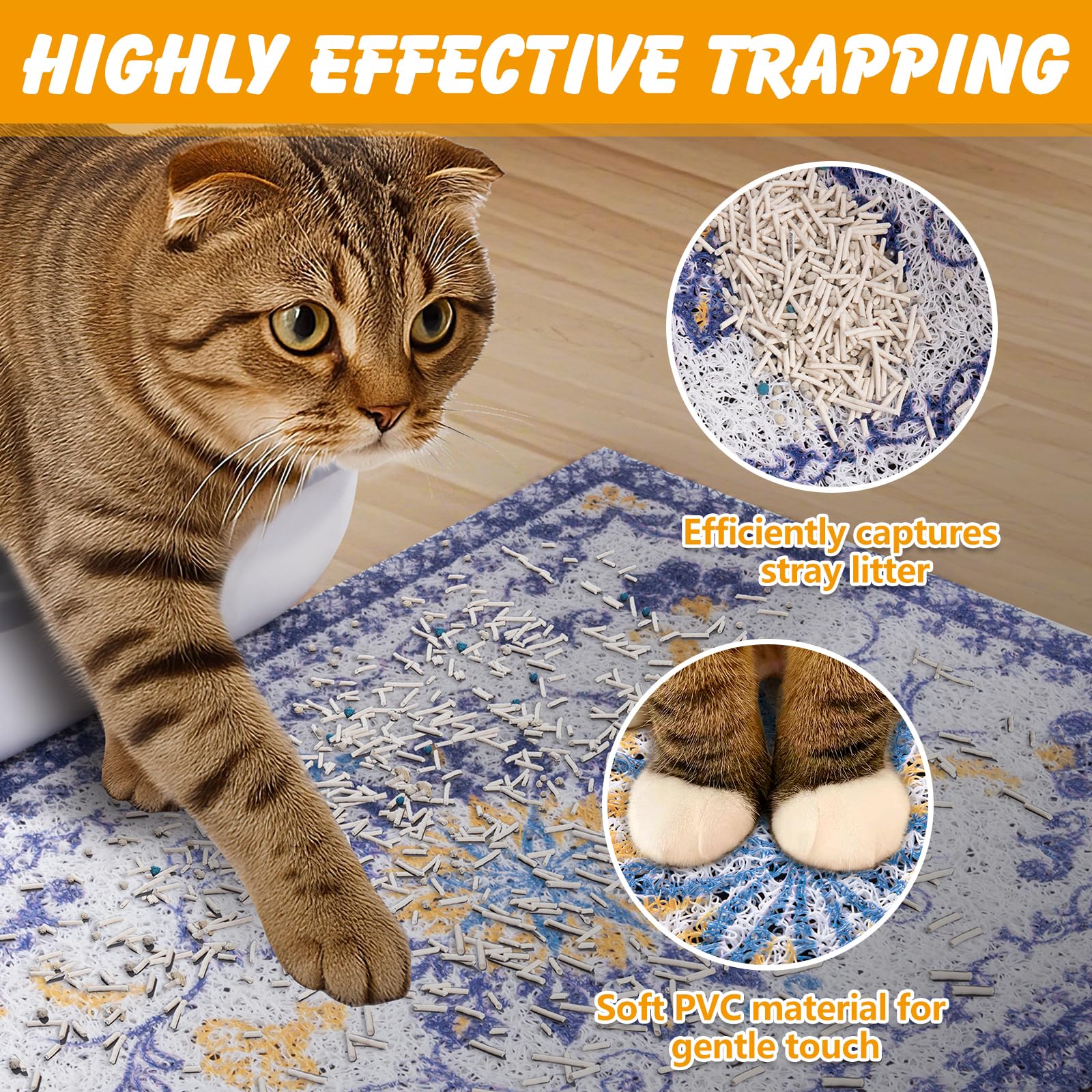 ondware cat litter mat non-slip base keeps the box secure