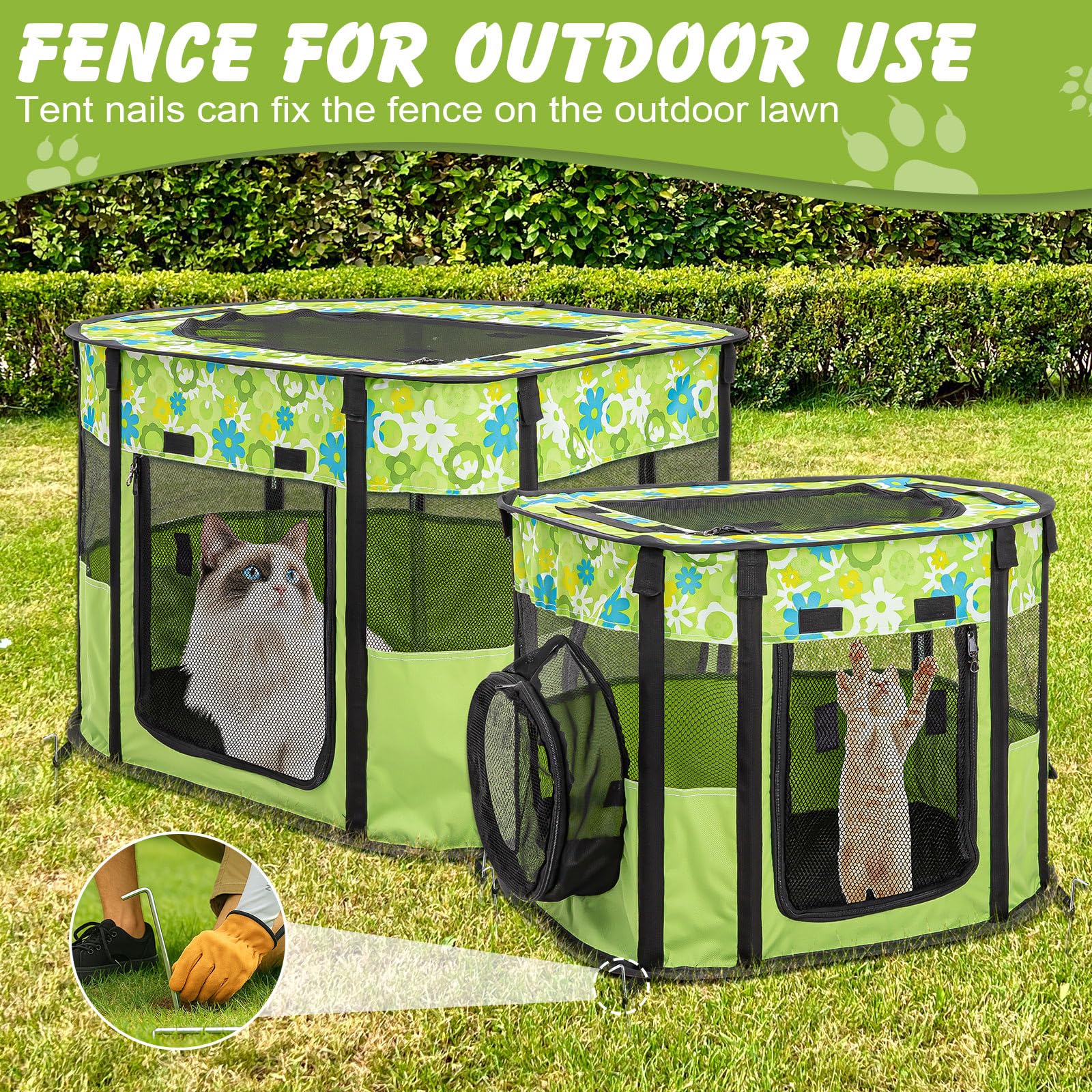 Ondware durable playpen uses 600D Oxford fabric and fiberglass rods for long lasting use.