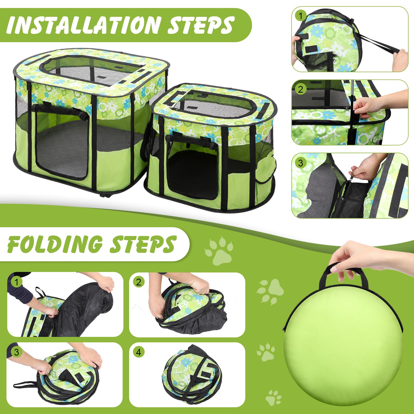 Ondware playpen with side pockets for convenient storage during travel and home use.