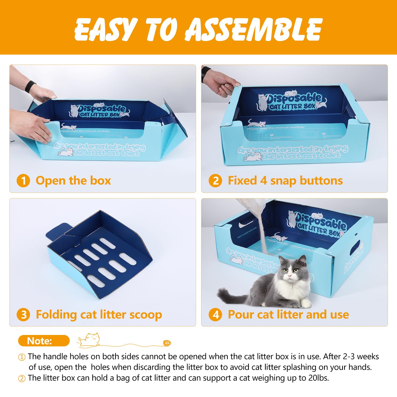 Ondware disposable litter scoop included for on-the-go cleaning.