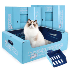 Ondware disposable cat litter box 17.1x13.2x5.7 for larger cats and travel-friendly setup.