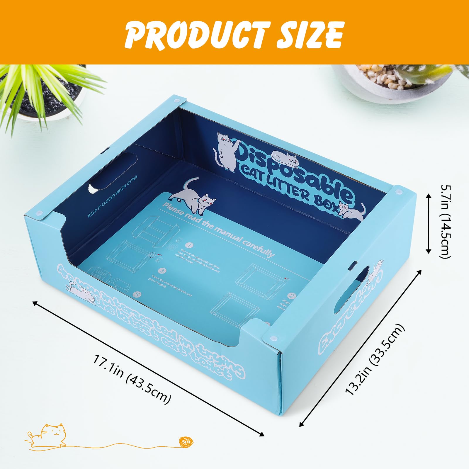 Ondware disposable cat litter box with waterproof film prevents leaks during travel.