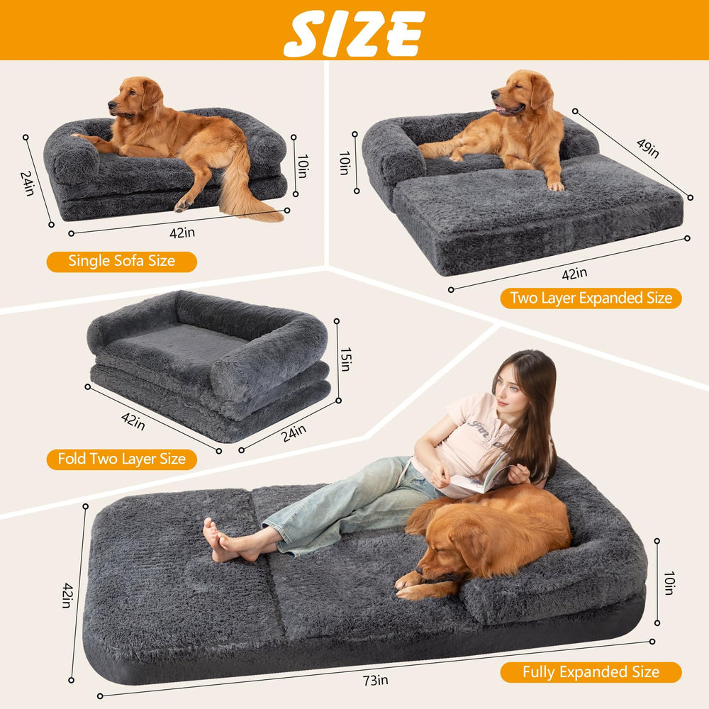 ondware Foldable Human Dog Sofa Bed highlights egg foam mattress offering steady, adaptive support
