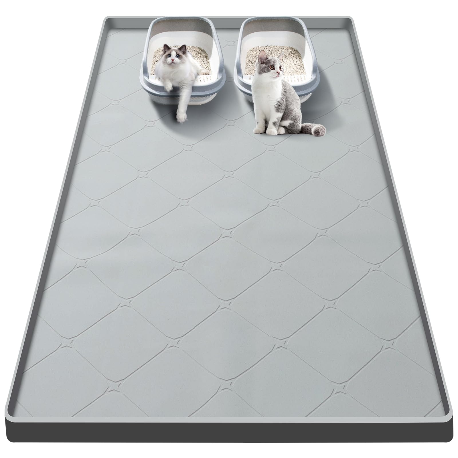 Ondware large cat litter mat 40x22 keeps litter scatter contained for multi-cat homes.