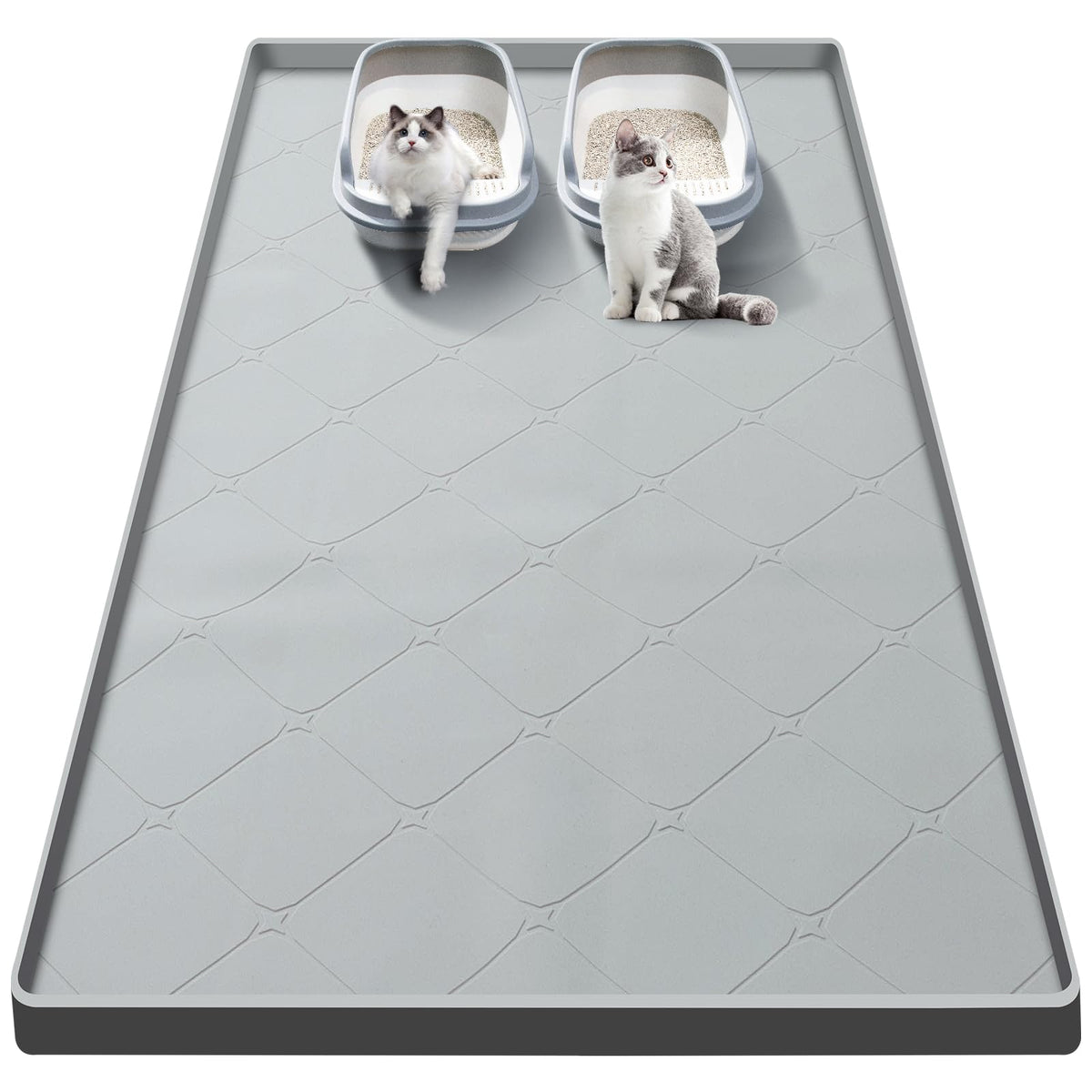 Ondware large cat litter mat 40x22 keeps litter scatter contained for multi-cat homes.