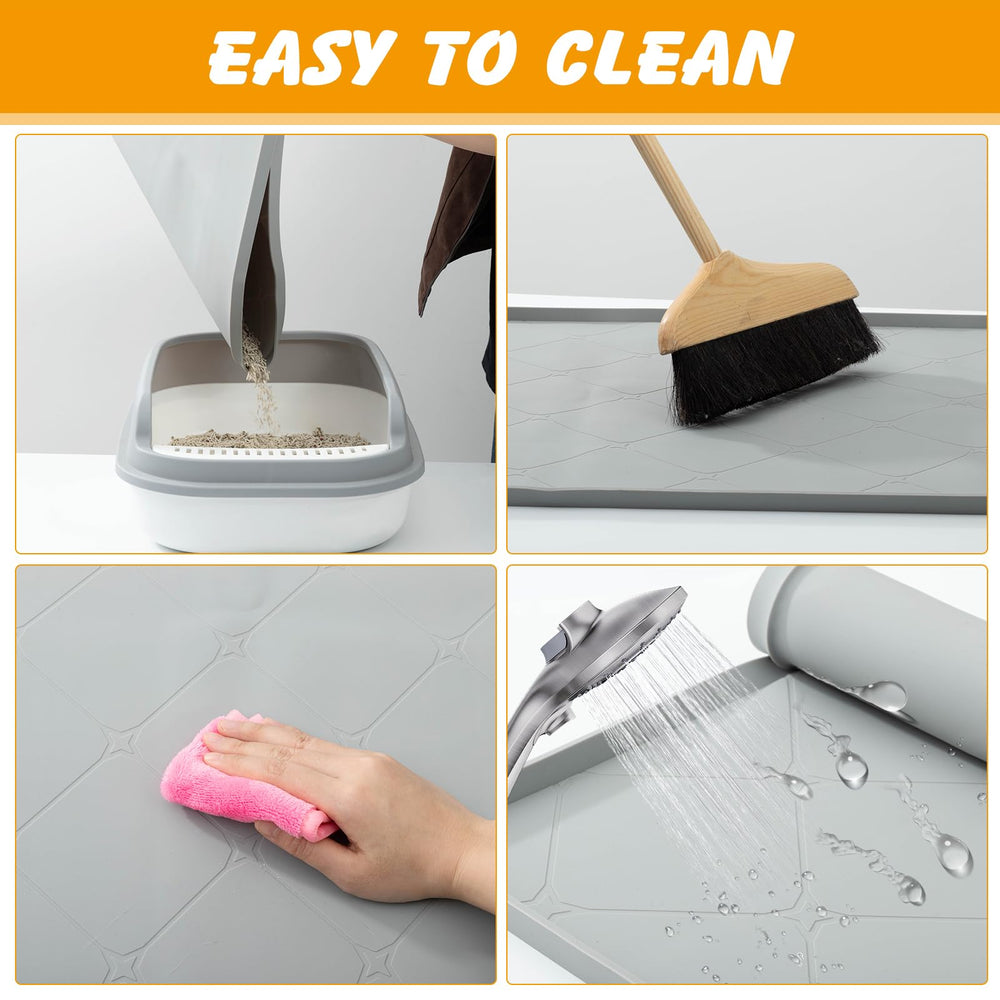 Ondware multifunctional litter and feeding mat under bowls to reduce spills.