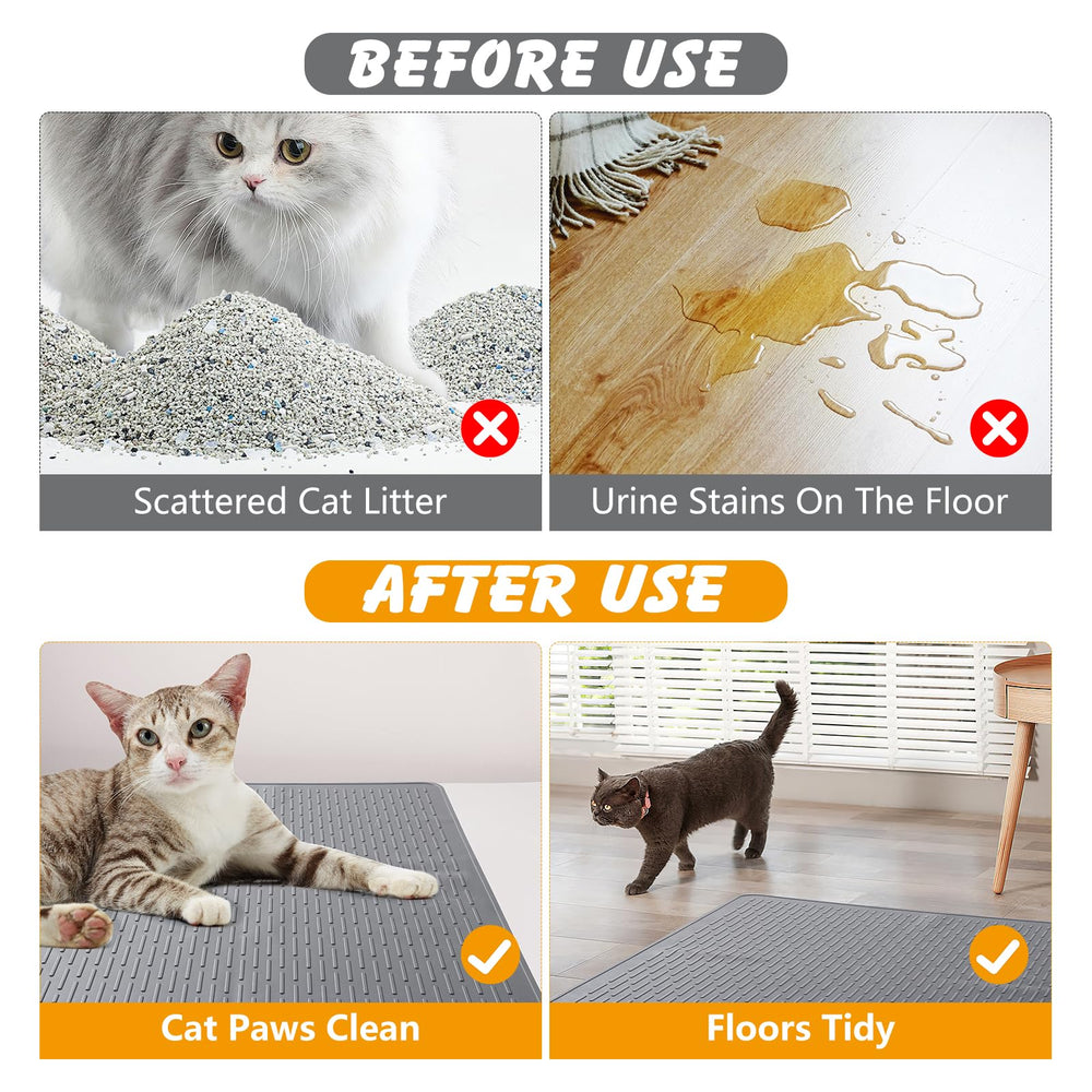 ondware silicone cat litter mat dual-purpose design doubles as feeding station