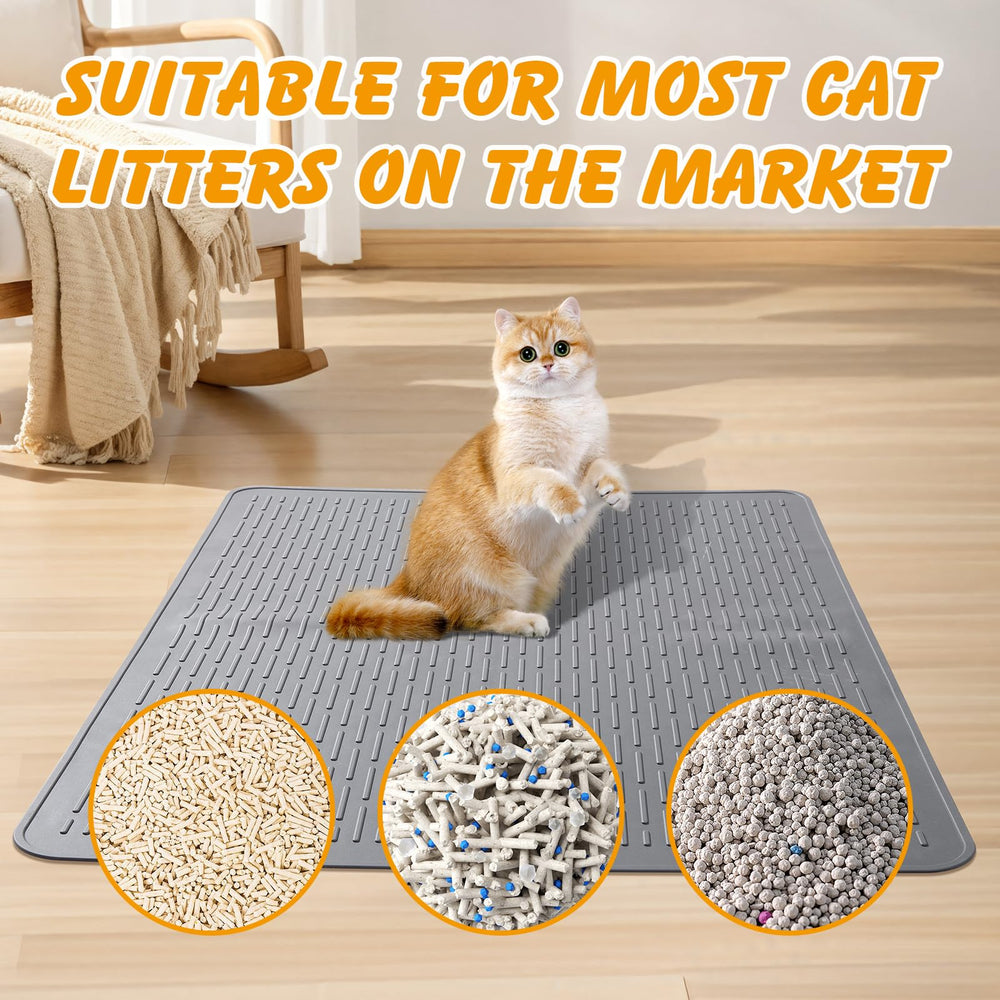 ondware silicone cat litter mat durable sealed edges prevents curling