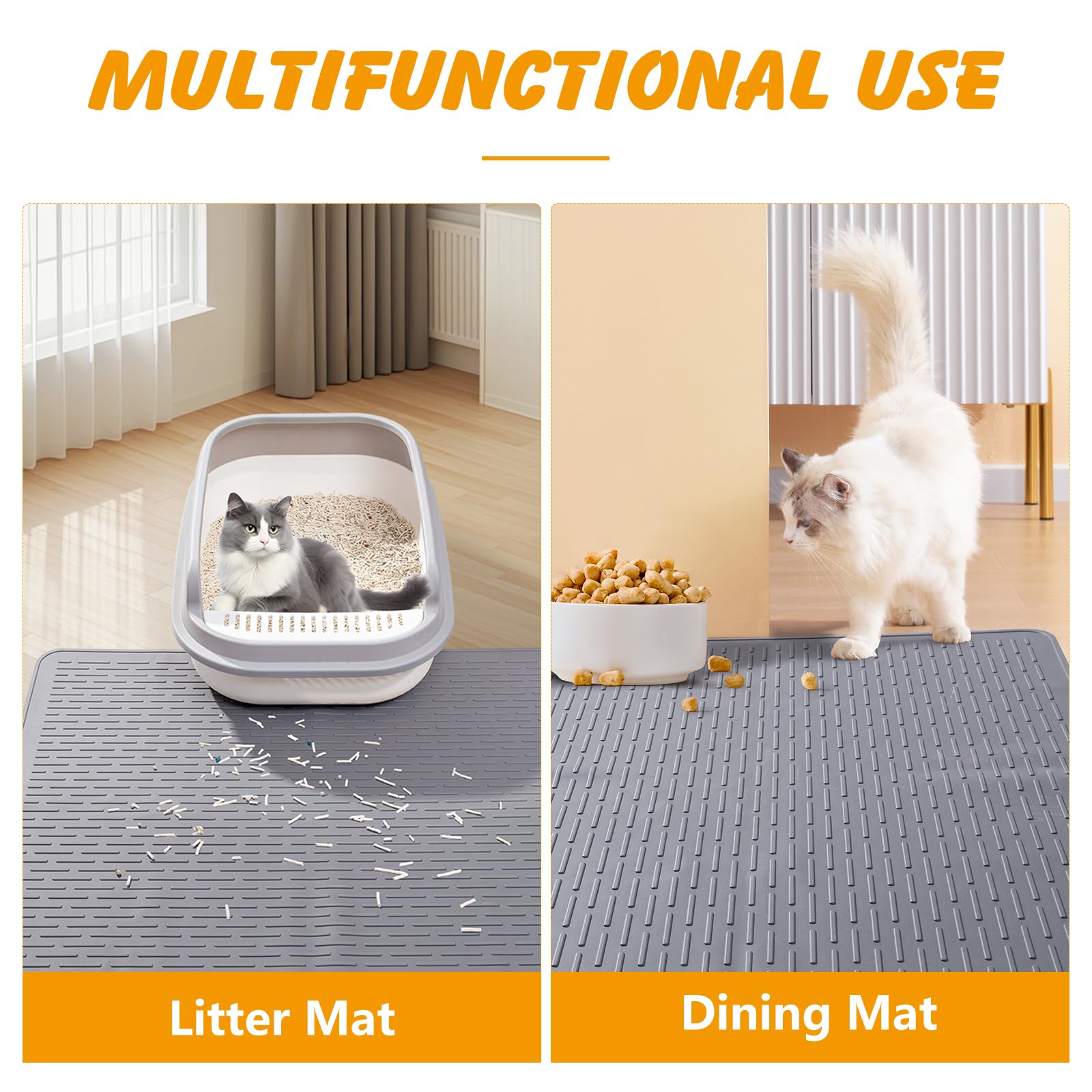 ondware silicone cat litter mat low-profile design blends with decor