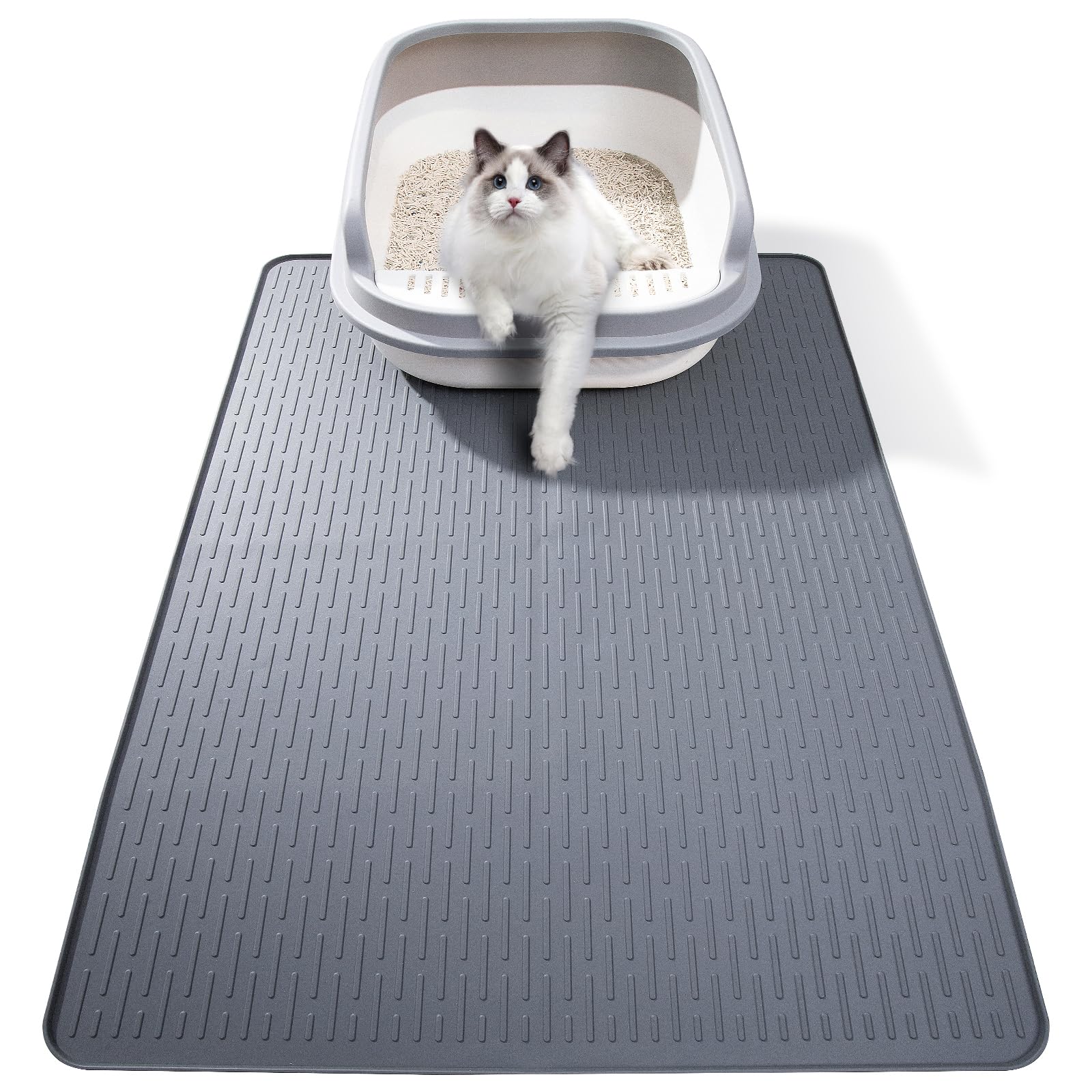 ondware silicone cat litter mat with raised edges catches spills for cleaner floors