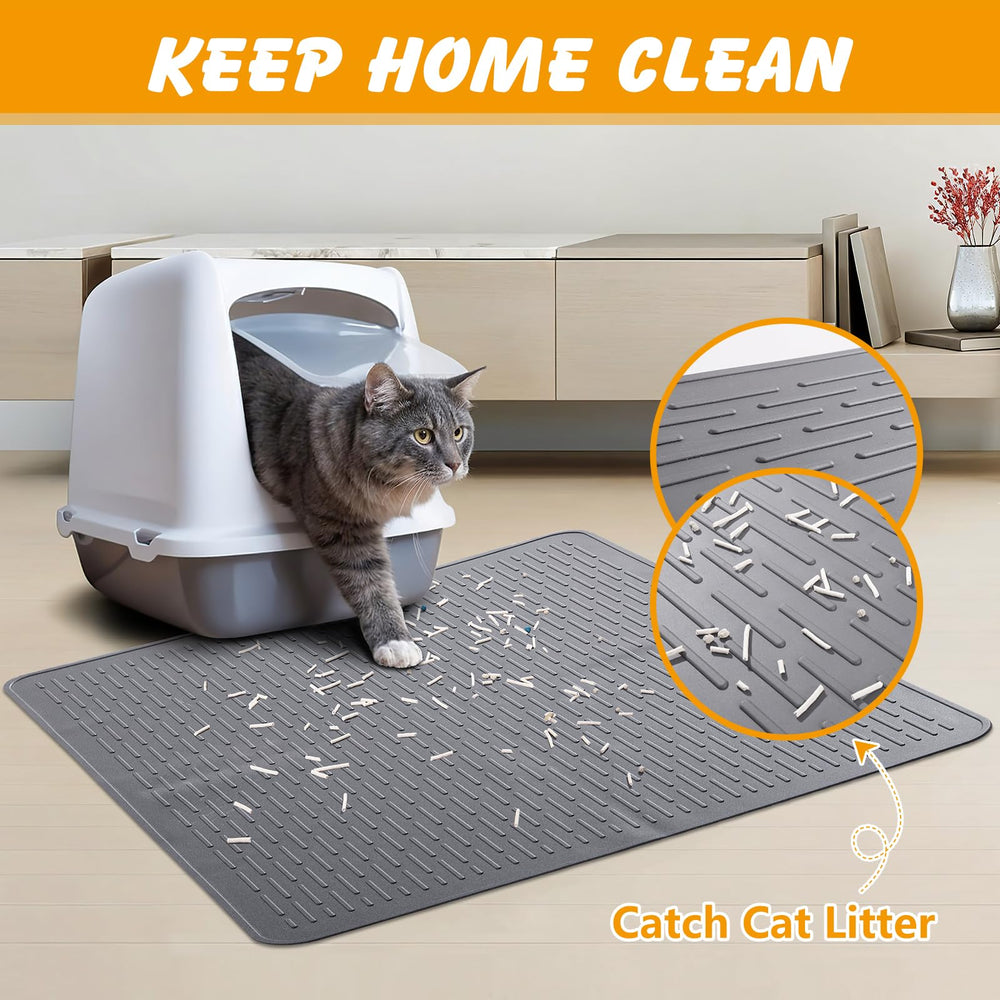 ondware silicone cat litter mat waterproof barrier protects floors from mess