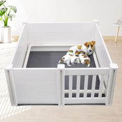 The Ondware whelping box with pig rails demonstrates a safe birthing space.