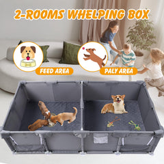 Ondware whelping box stable base with suction cups ensures stability during whelping.