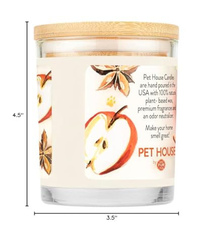One Fur All Pet House Fall Candles plant-based wax provides clean burn with minimal residue